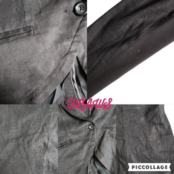 Simply Vera Vera Wang Black Linen Hi Lo 1 Button Blazer Jacket Size M - Picture 8 of 11